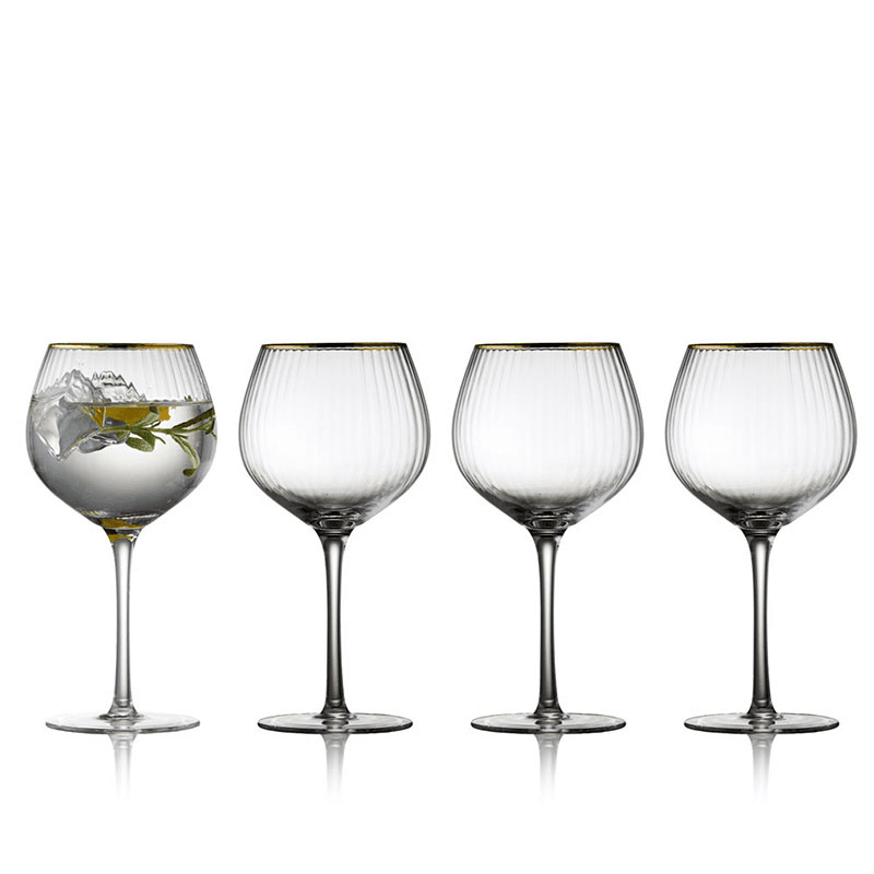 Palermo Set of 4 Gin & Tonic Glasses, Gold