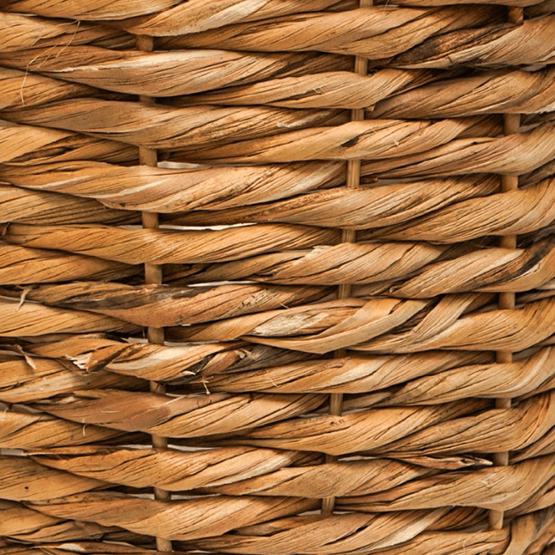 Water Hyacinth Lined Baskest on Legs, Natural