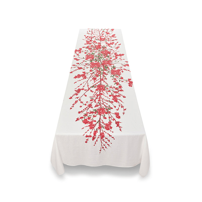 Les Airelles Linen Tablecloth, Red