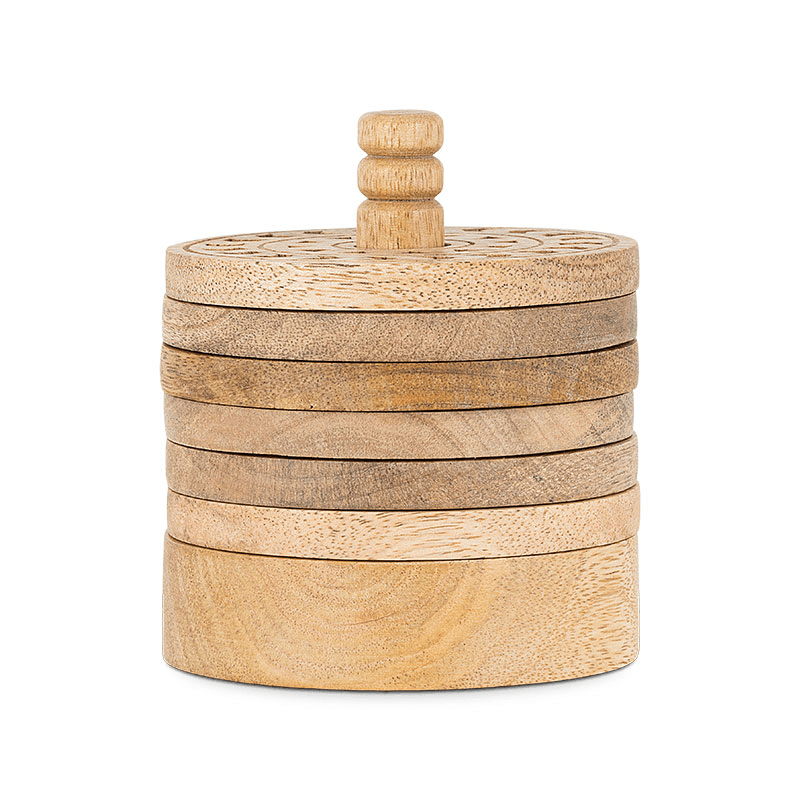 Anali Mango Wood Coasters, Natural
