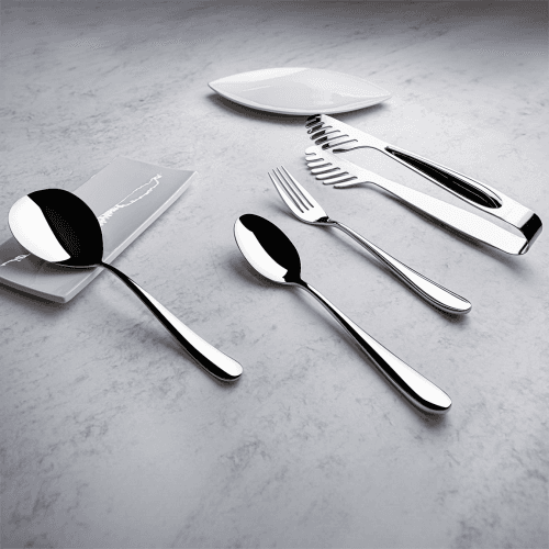 Image showing the Siena Pair of Serving Forks, Mirror Finish Polished product.