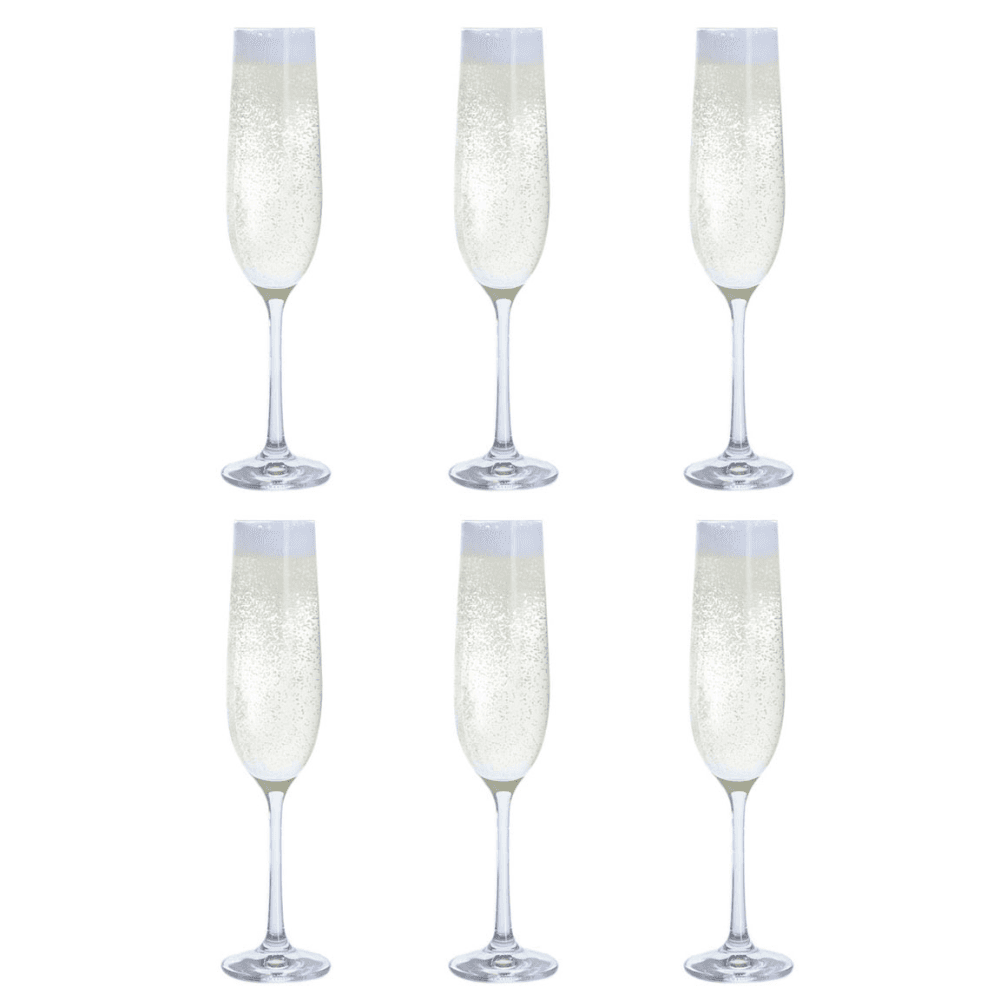 Wine and Dine Set of 6 Champagne Flutes