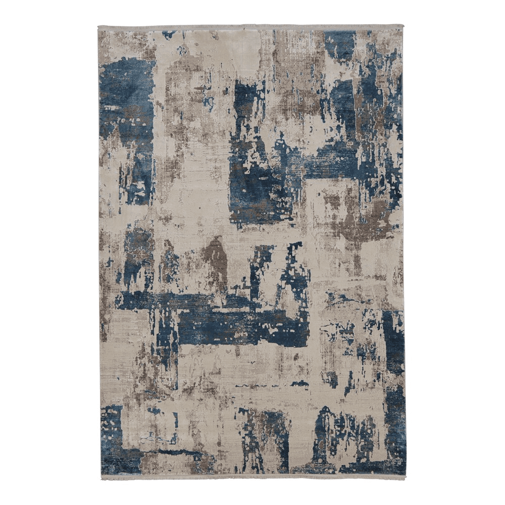 Azra Rug, Blue/Beige Wool
