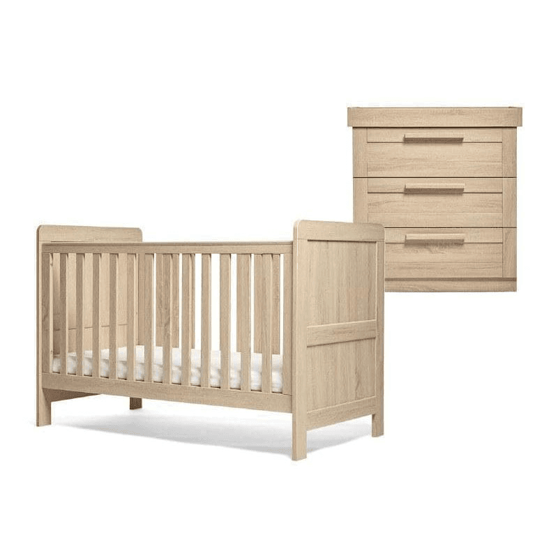 Atlas 2 Piece Nursery Furniture Set (excl. Mattress), Light Oak