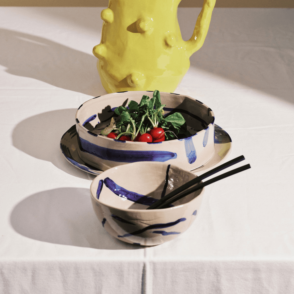 Sophia by Marie Michielssen Set of 2 Cereal Bowls, Beige Blue
