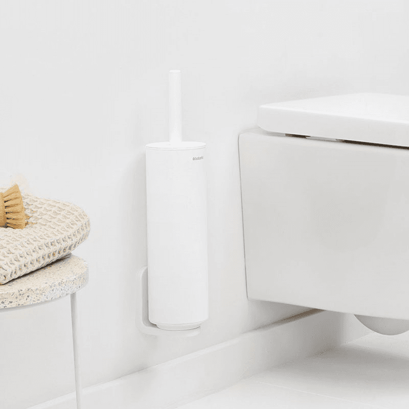 MindSet Toilet Brush and Holder, Mineral Fresh White