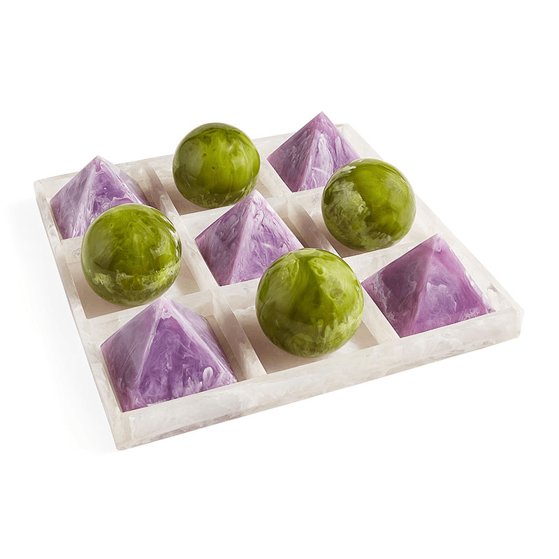 Mustique Tic Tac Toe Set, Green & Lavender
