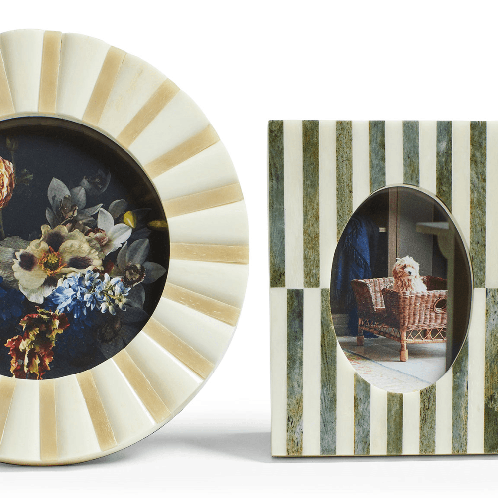 Judwa Set of Two Bone Picture Frames, Multi