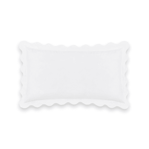 Image showing the Alexandra Wavy Scalloped Pair of Pillowcases, White product.