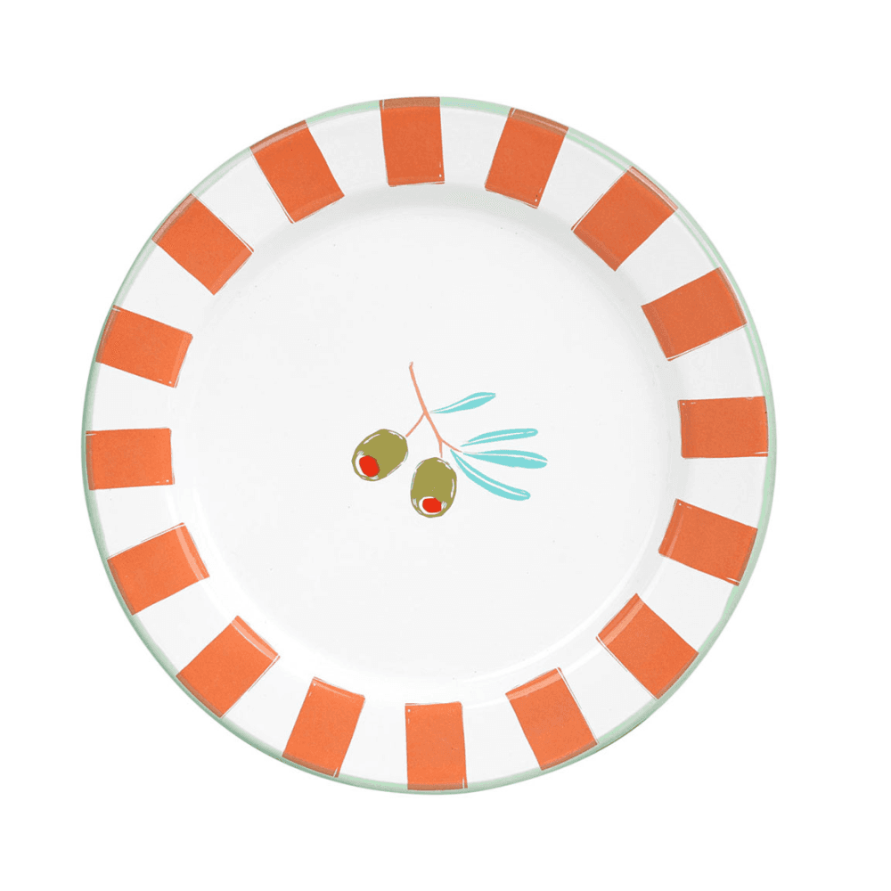 Bon appetit Enamel Plate, Olive