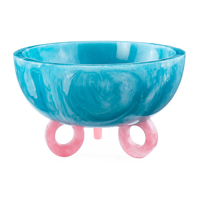 Mustique Disc Bowl, Turquoise/Pink