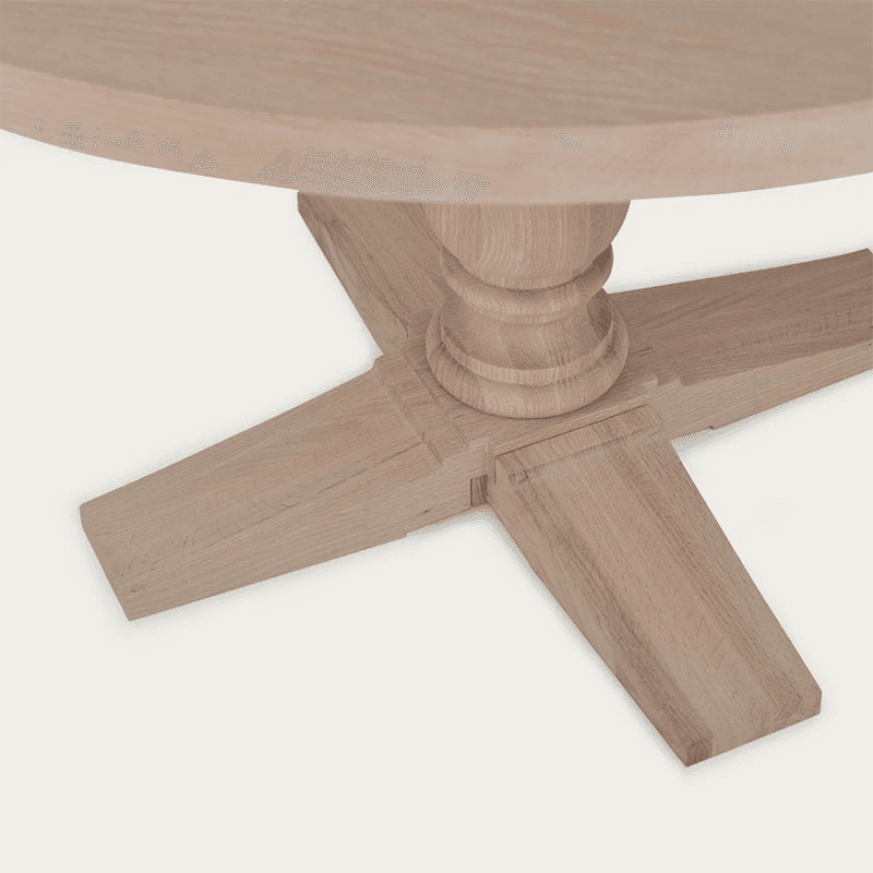 Balmoral 4-Seater Round Dining Table, Natural Oak