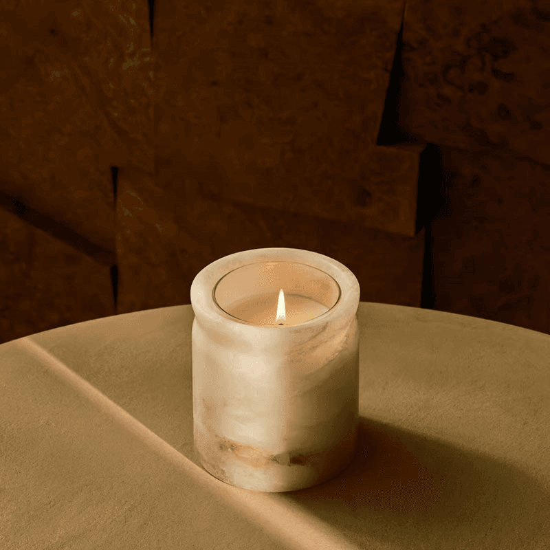 Bergamot & Mandarin Zest Marble Candle, Alabaster