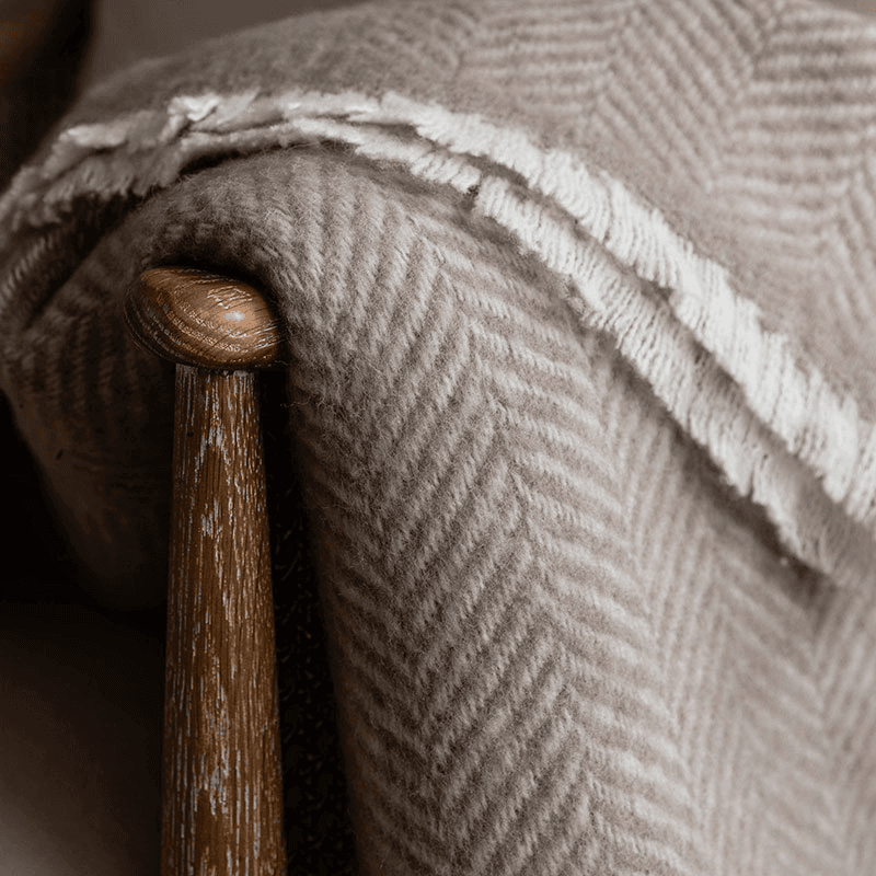Leigh Herringbone Throw, Natural