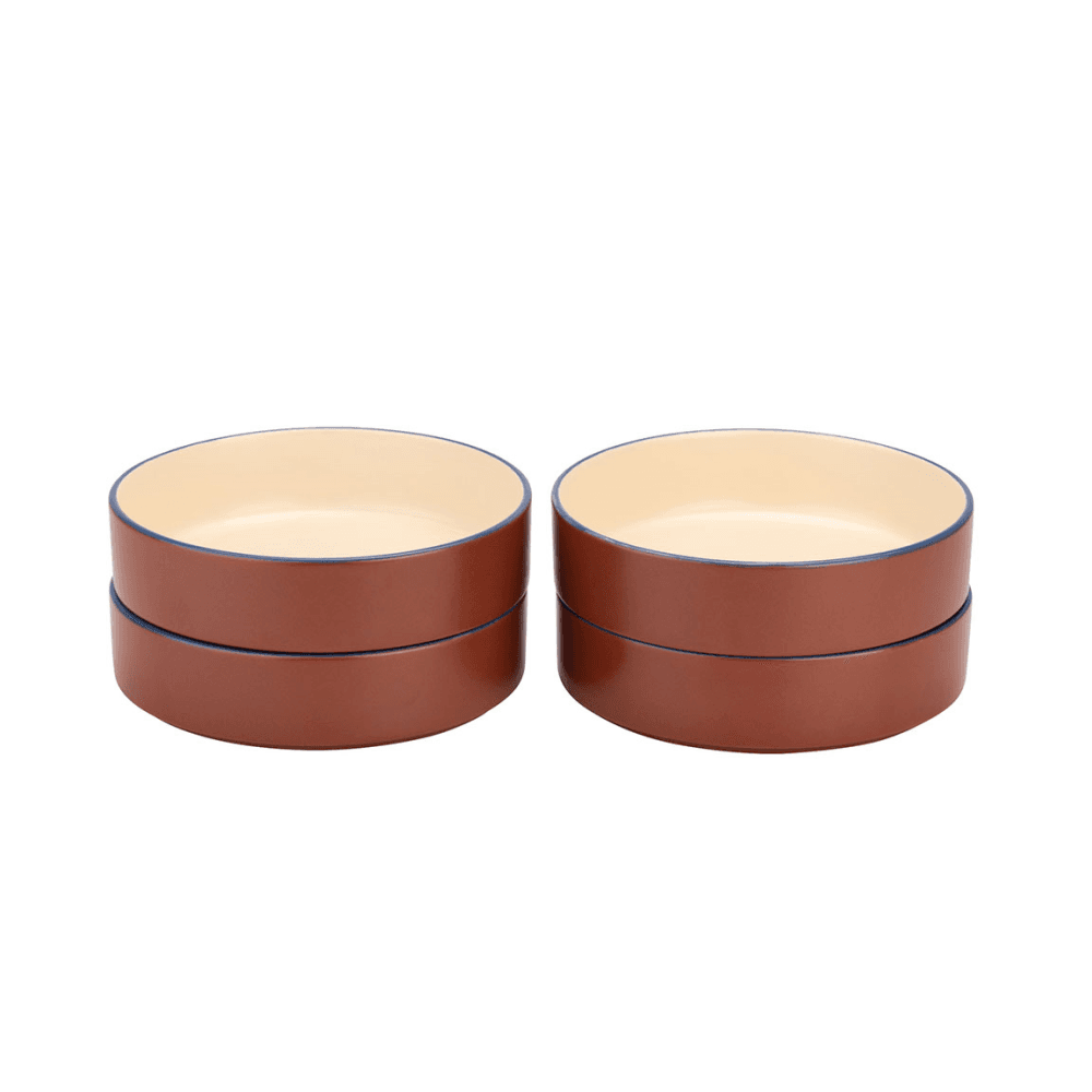 Modern Studio Set of 4 Pasta Bowls, Brown