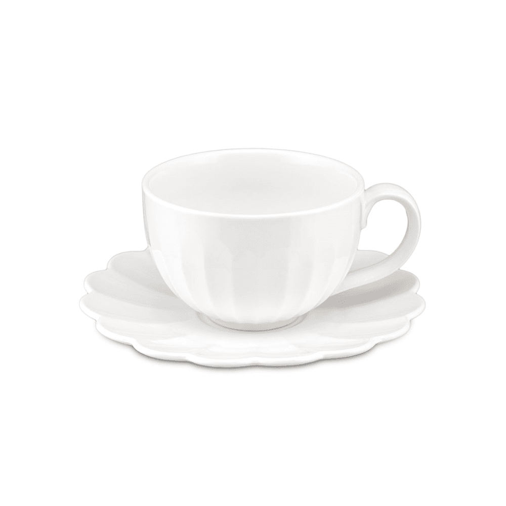 Bellavista Breakfast Cup with Saucer, White