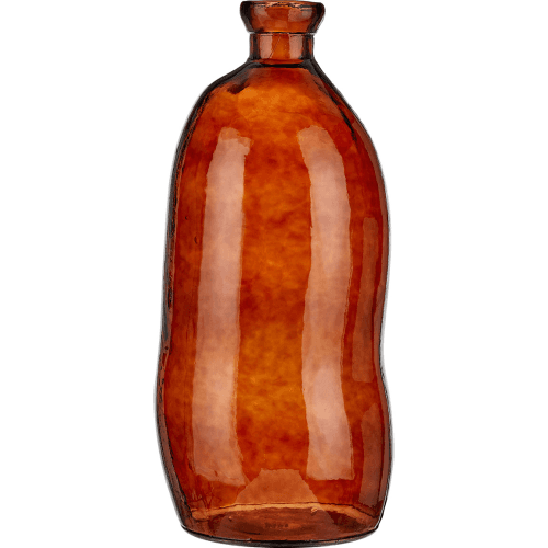 Image showing the Organic Shaped Recycled Glass Tall Vase, Pecan Brown product.