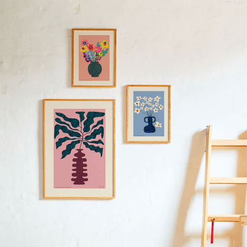 Image showing the Flower Studies 02 Print, Blue & White product.