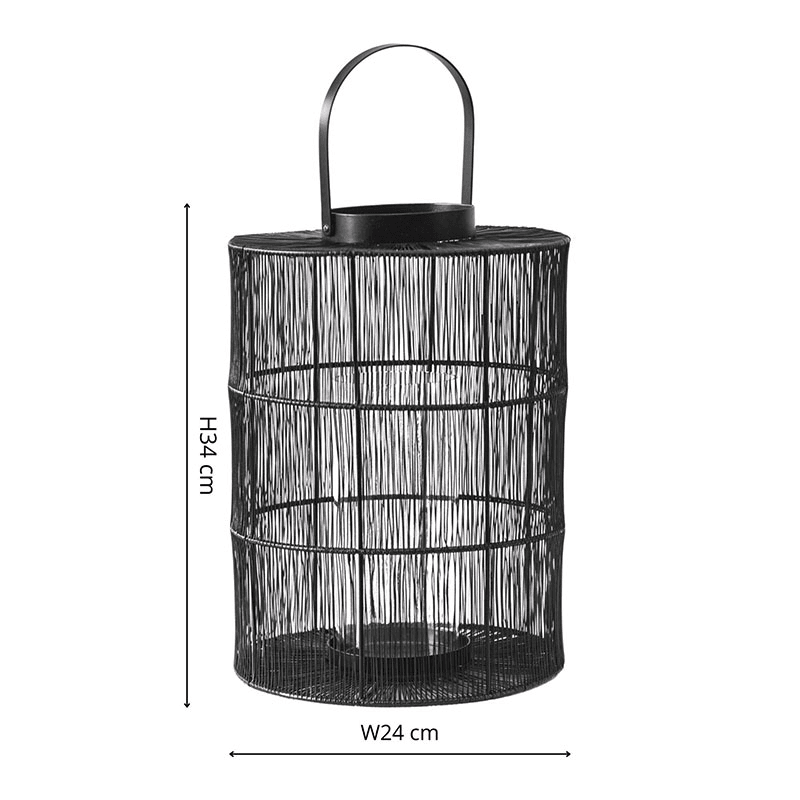 Portofino Wirework Lantern with Glass Insert