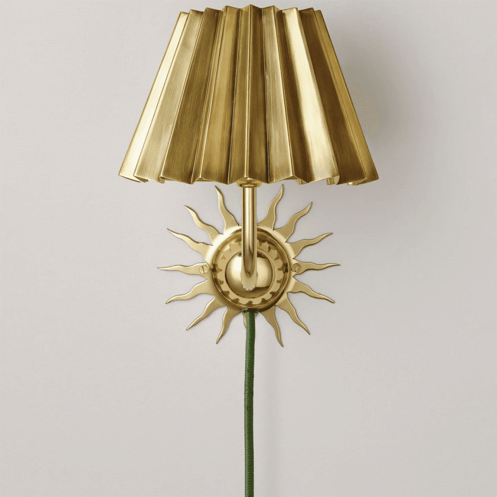 Sunburst Plug In Wall Light