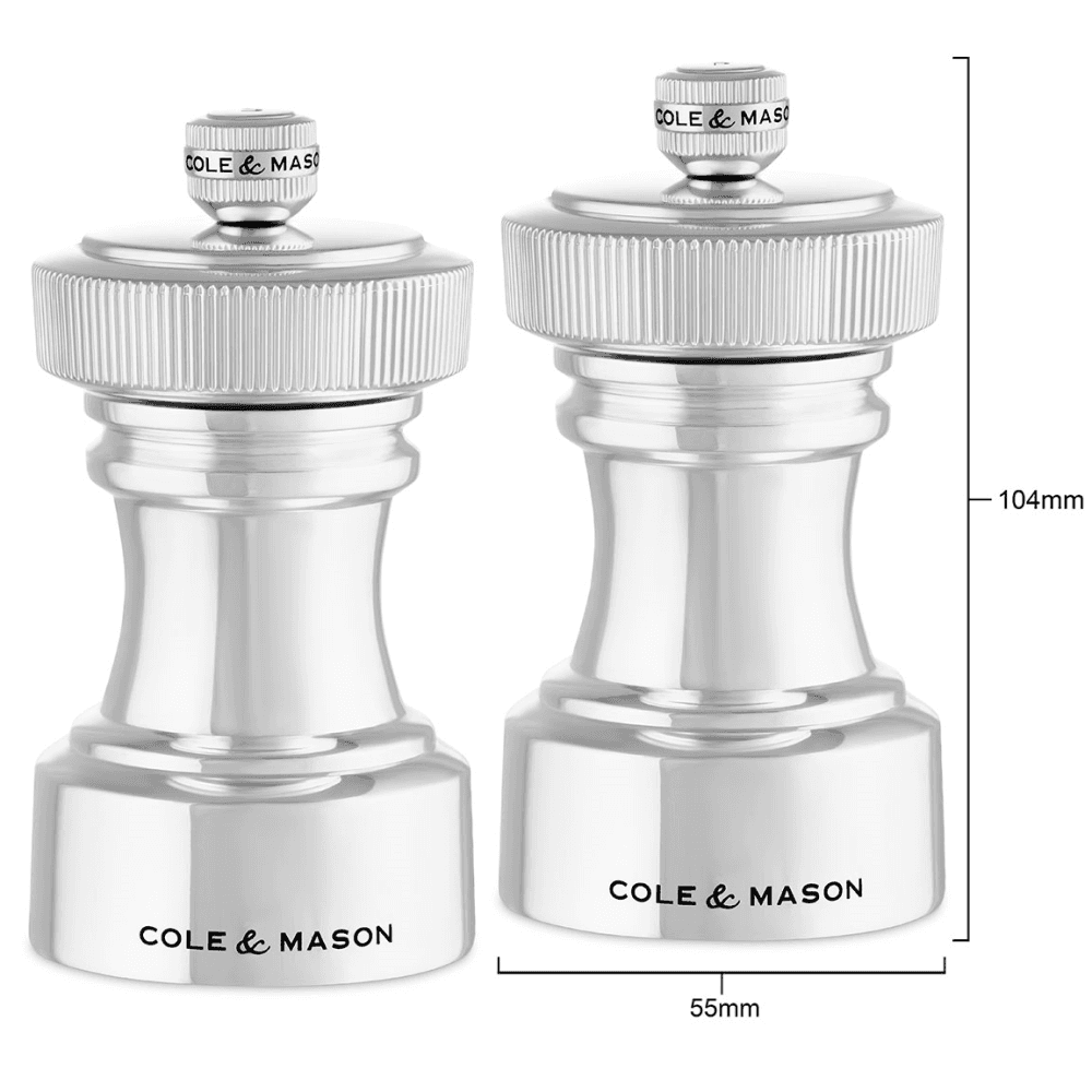 Hoxton Salt & Pepper Mill Set, Silver Plated