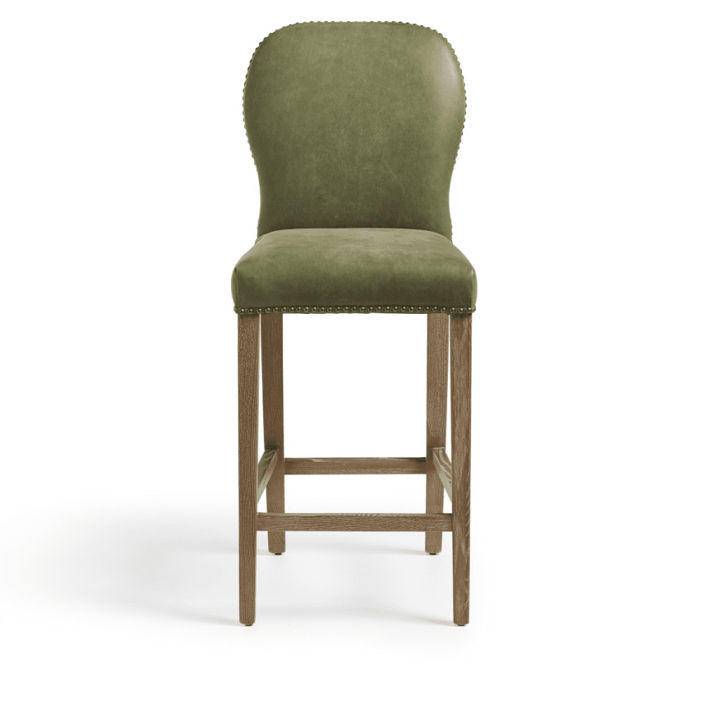 Stafford Leather Bar Stool, Spruce