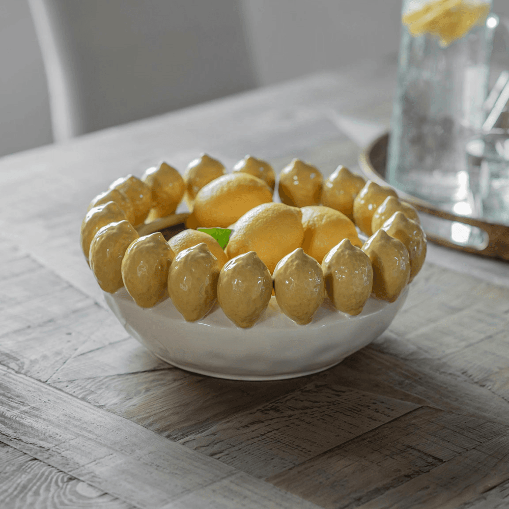 Portloe Lemon Fruit Bowl, Yellow