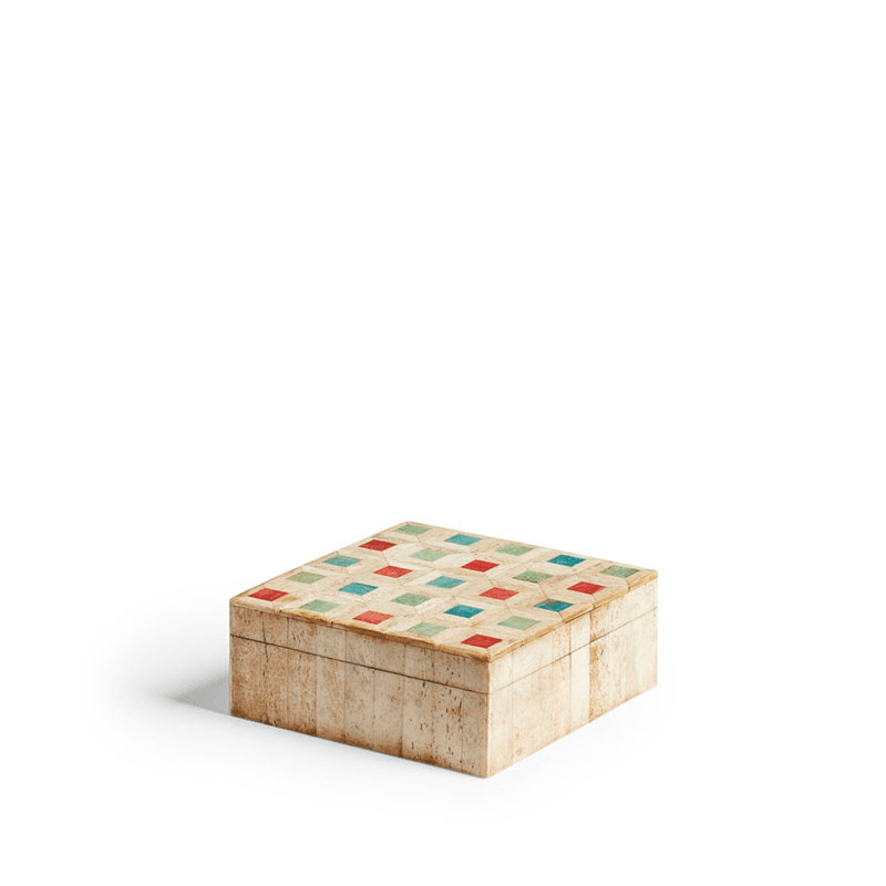 Rangoli Set of Four Tile Coasters with Box, Multi