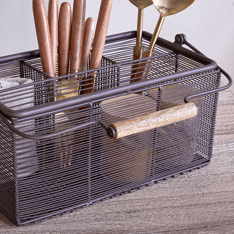 Inkollu Cutlery Holder, Aged Brass