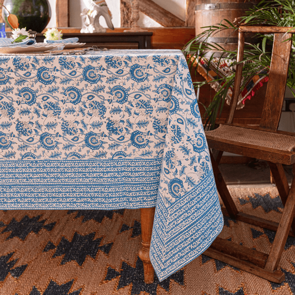 Suzani Tablecloth, Blue