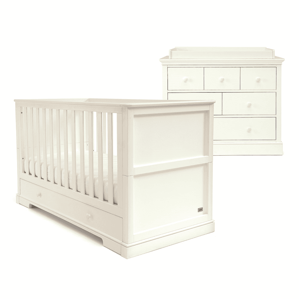 Oxford 2 Piece Nursery Furniture Set (excl. Mattress), White
