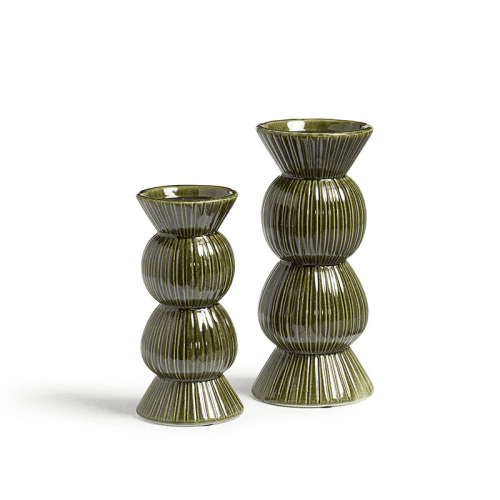 Image showing the Katskhi Candle Holders Pair, Green product.