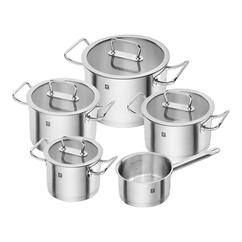 Pro Set of 5 Pot Set, Stainless Steel