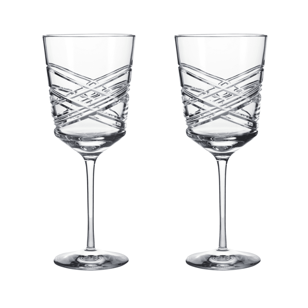 Aran Set of 2 Red Wine Glasses, Clear