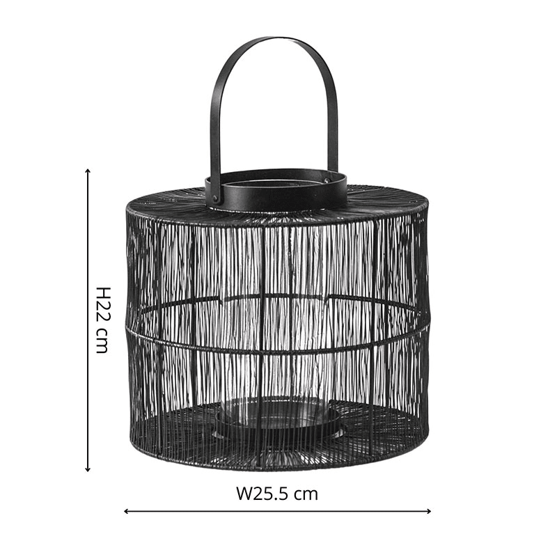 Portofino Wirework Lantern with Glass Insert