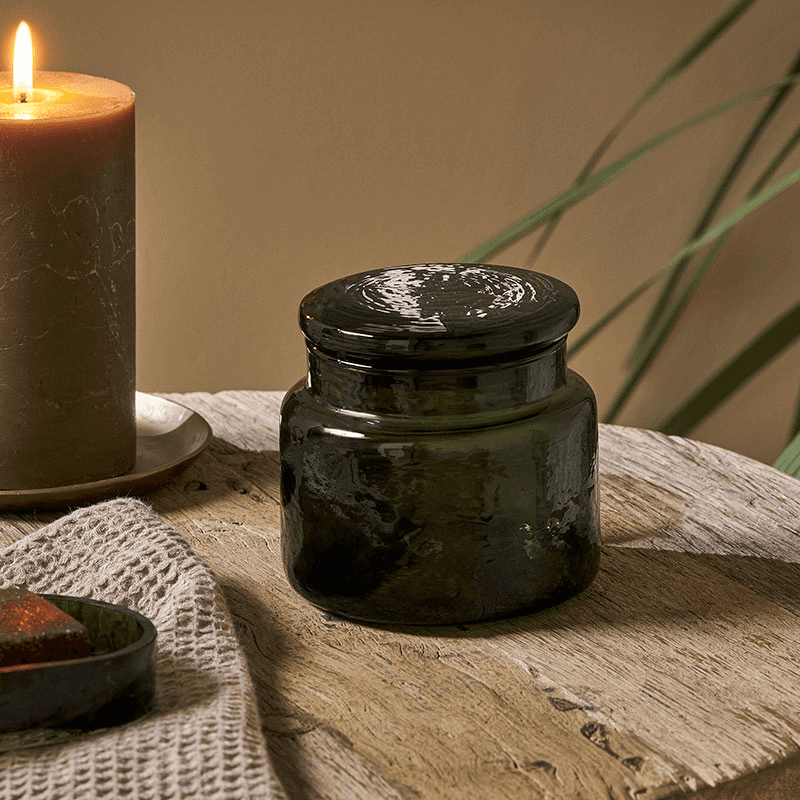 Ilcoso Recycled Hammered Glass Storage Pot