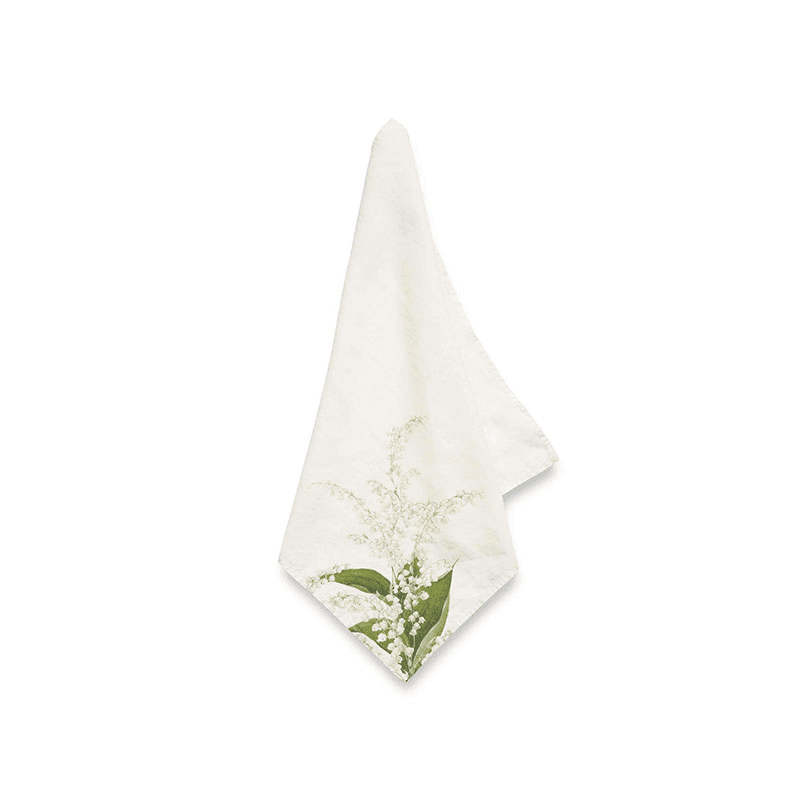 Lilly of the Valley Muguet Linen Napkin, White