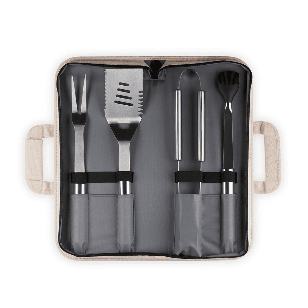 BBQ Set of 4 Tools with Carry Case, Black Onyx