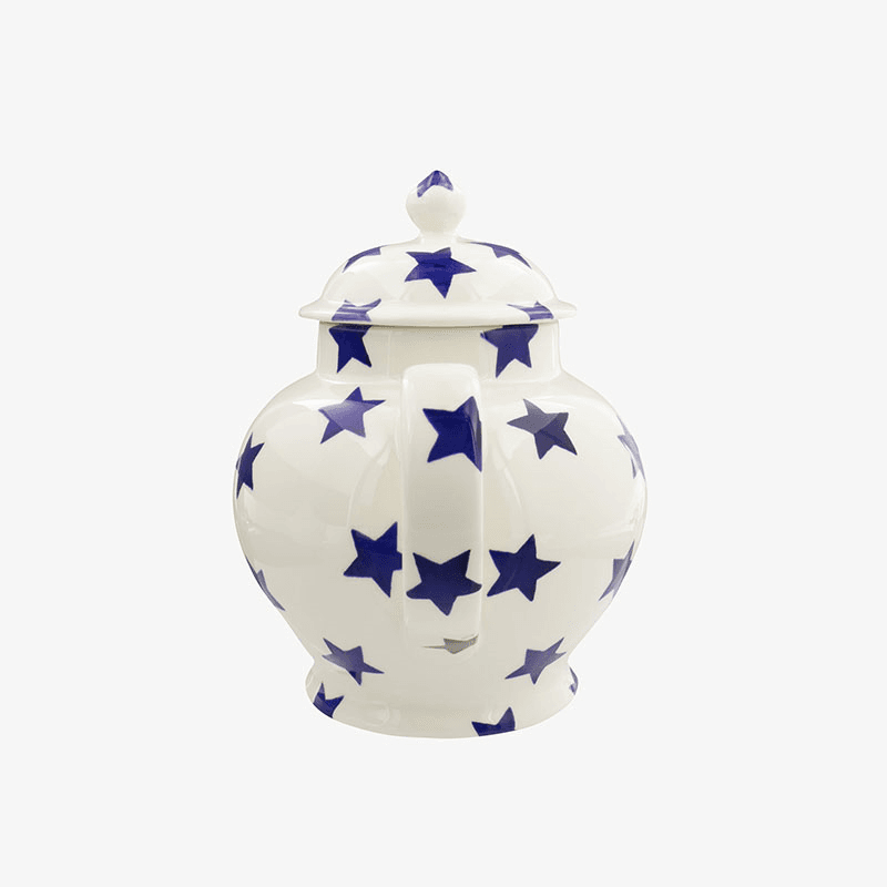 Blue Star Teapot, Cream