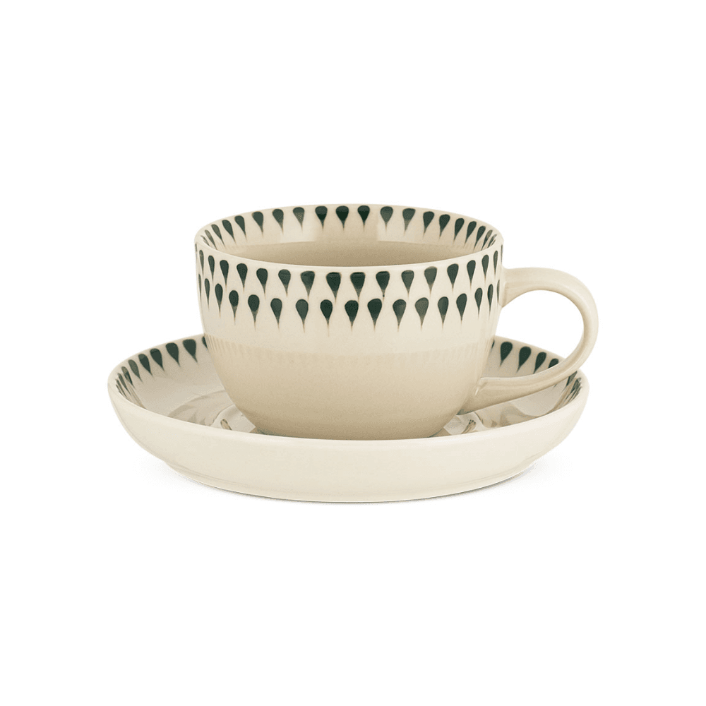 Juniper Drop Cup & Saucer, Green