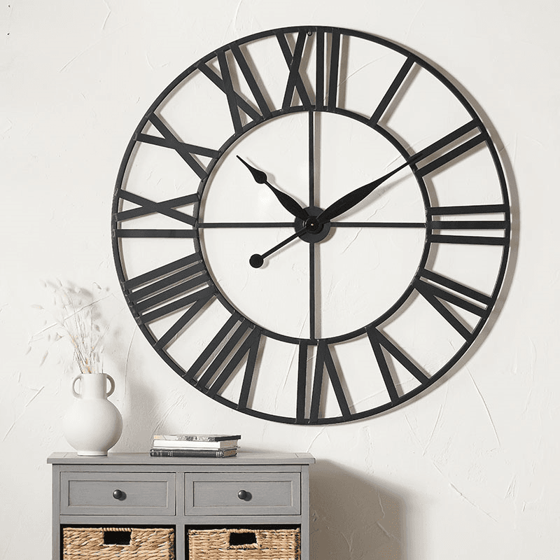 Metal Wall Clock, Black