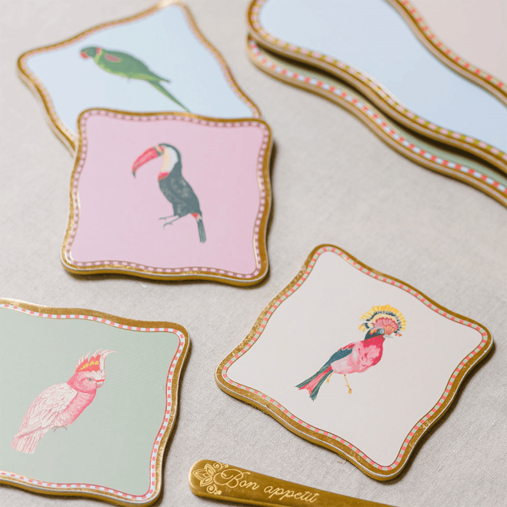 Birds Set of 4 Coasters, Multi