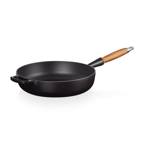 Image showing the Signature Cast Iron Saute Pan with Wooden Handle product.