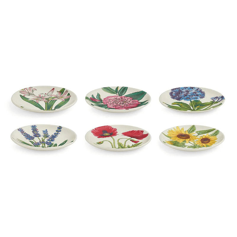 Botanic Garden Bloom Set of 6 Side Plates, Multi