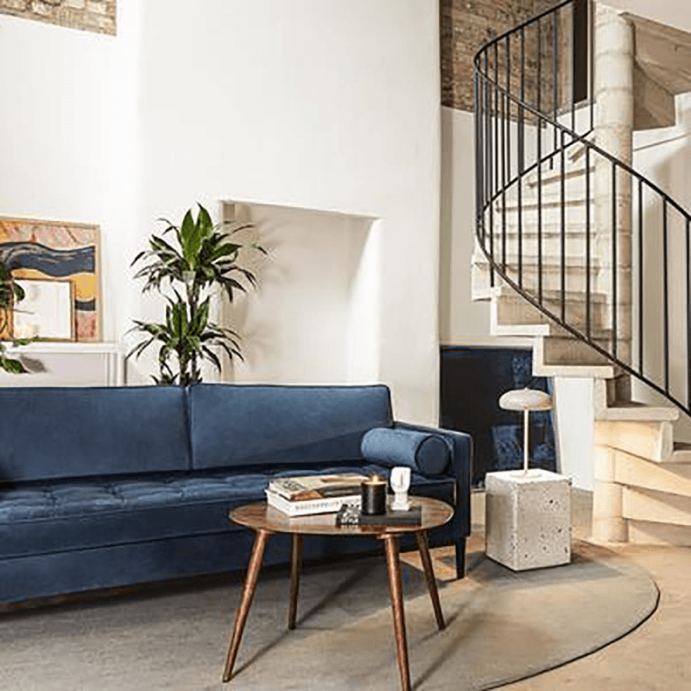 Model 02 Velvet Sofa, Teal