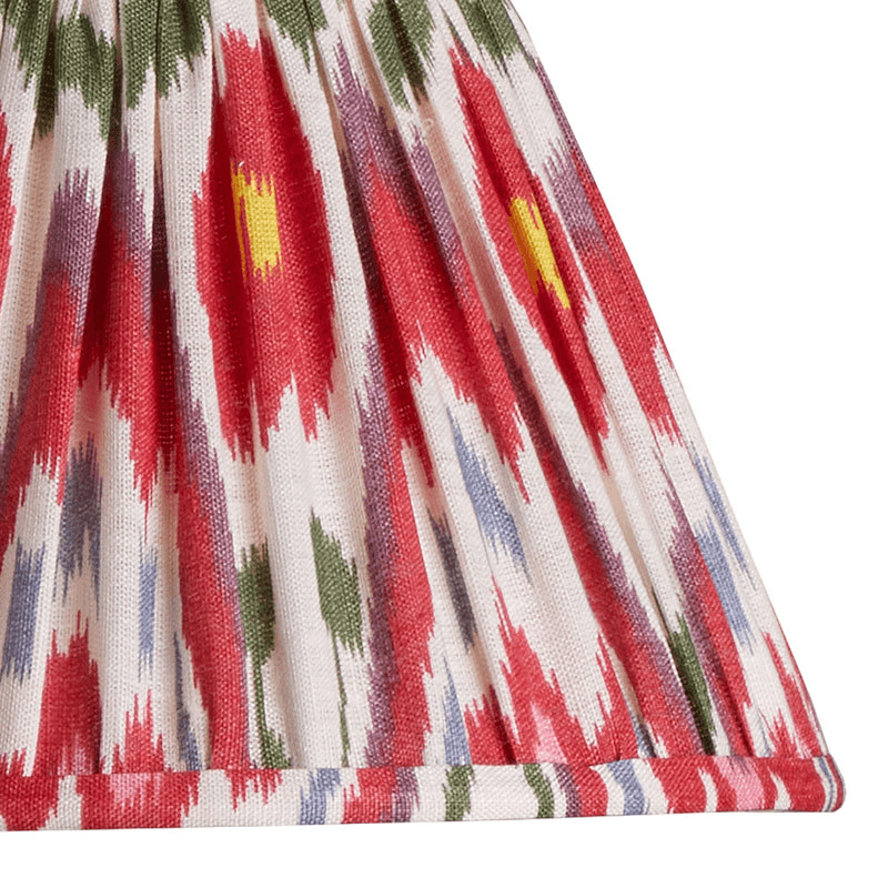 Empire Gathered Lampshade, Heraldic Printed Linen Ikat