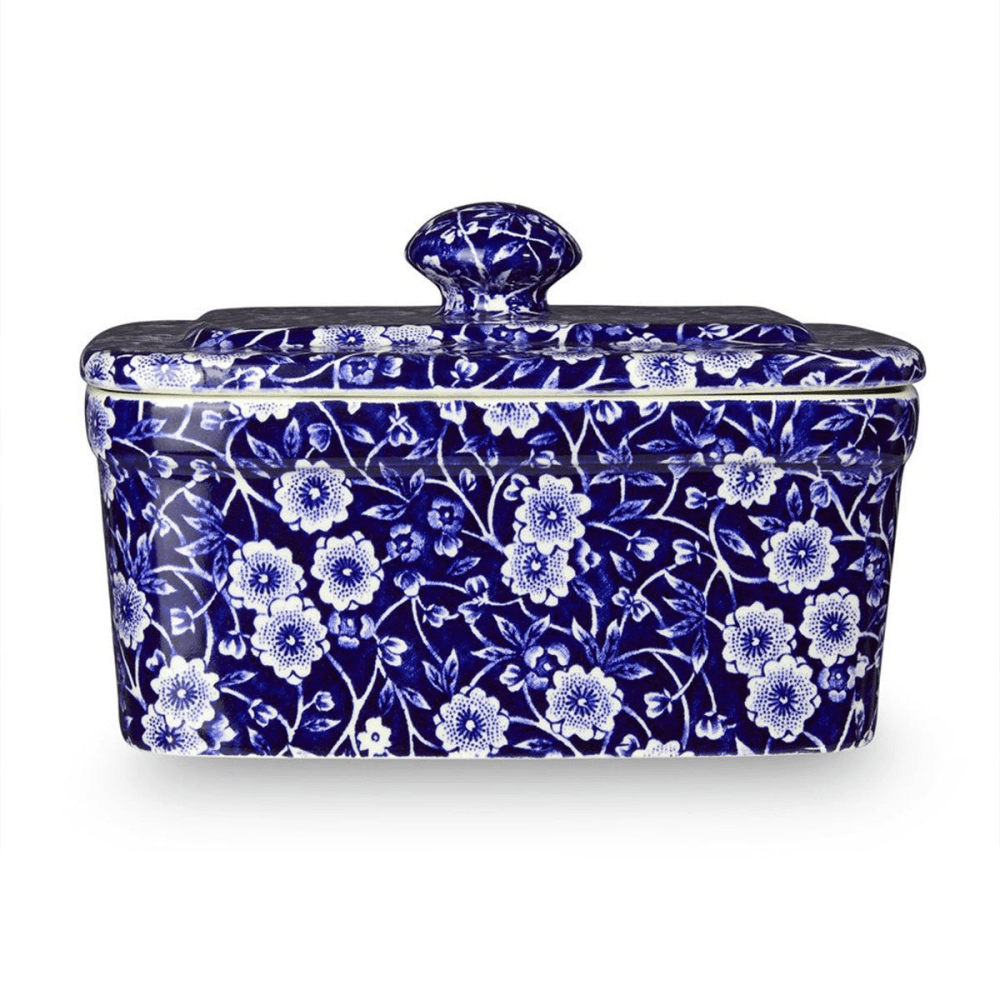Calico Butter Dish, Blue