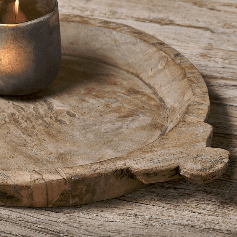 Karua Reclaimed Wood Traditional Bowl, Natural