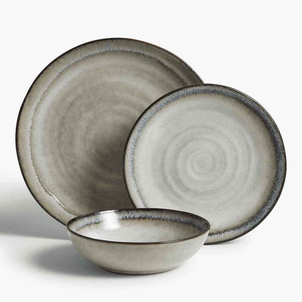 Swirl 12 Piece Dinner Set, Off White