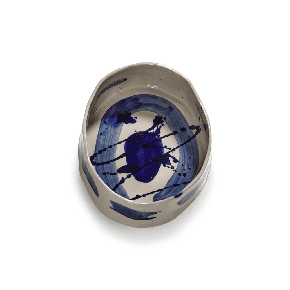 Sophia by Marie Michielssen Oval Deep Serving Plate, Beige Blue